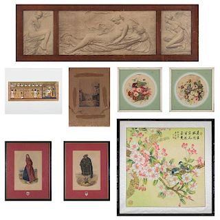 A Group of Eight Framed and Unframed Works of Art by Various Artists, 20th Century.