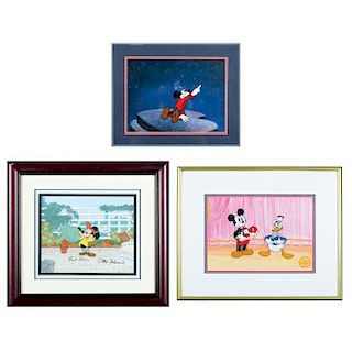 A Group of Three Walt Disney Company Animation Cels of Mickey Mouse, 20th Century,