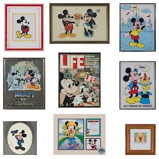 A Group of Nine Mickey Mouse Related Decorative Works, 20th Century,