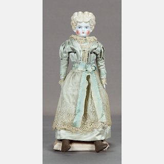 A Hertwig and Co. (Germany) 17in. China Head/Shoulder Doll, 20th Century,