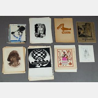 A Large Portfolio of Etchings and Lithographs After Various Artists, 20th Century,