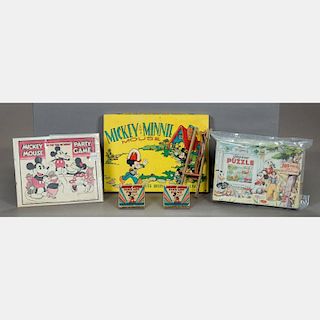 A Collection of Vintage Mickey Mouse Toys and Games, 20th Century,