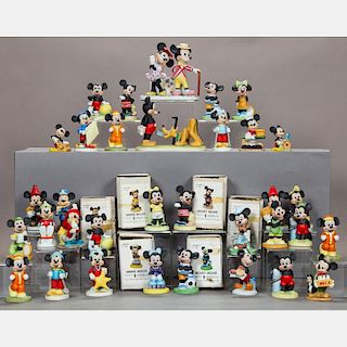 A Miscellaneous Collection of Porcelain Mickey and Minnie Mouse Figurines, 20th Century,