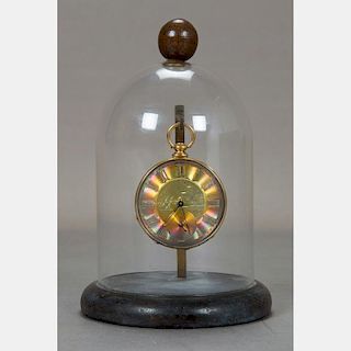 A J.M. Tobias Gold and Silver Plated Pocket Watch with Display Dome, 19th Century,