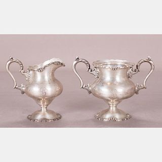 A Stieff Sterling Silver Creamer and Footed Bowl, 20th Century,