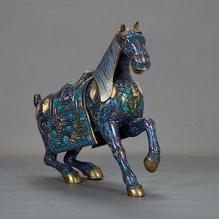 A Chinese Cloisonne Horse, 20th Century.