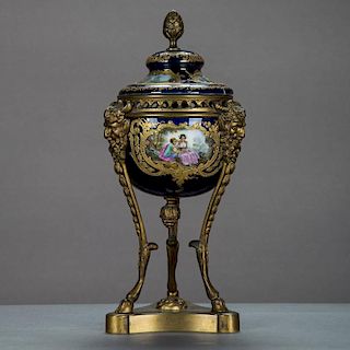 A Sevres Porcelain Lidded Perfumer, 20th Century.