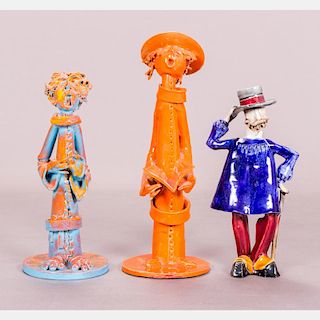 A Group of Three Vintage Italian Ceramic Figurines, 20th Century.