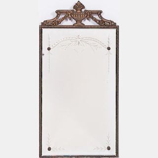 A Louis XVI Style Gilt Carved Mirror, 20th Century.