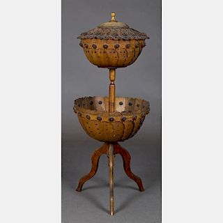 A Victorian Laminated Bentwood Sewing Stand, 19th Century.