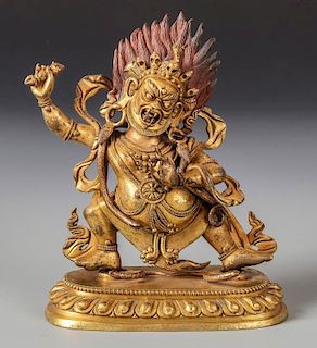 Antique Chinese/Tibetan Gilt Bronze Buddha/Achala