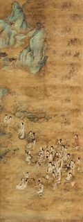 Chinese Qing Dynasty Painting Signed Qiu Ying