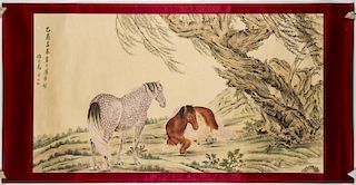 Chinese Horse Scroll Painting