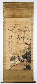 Chinese Ducks Scroll Painting