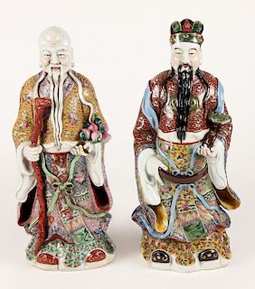 2 Chinese Republic Period Figural Ceramic Daoist Immortals