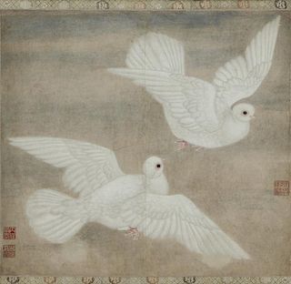 Chinese Doves Painting