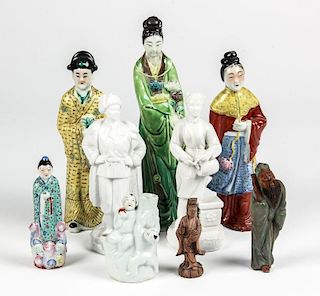 Group of 9 Chinese Figures
