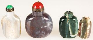 3 Chinese Agate Snuff Bottles