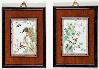 2 Chinese Enameled Plaques
