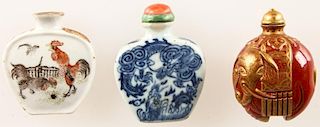 3 Chinese Porcelain Snuff Bottles