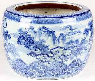 Large Chinese Blue and White Jardiniere