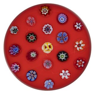 PARABELLE PG-49 / SPACED CONCENTRIC MILLEFIORI PAPERWEIGHT,