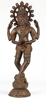 Patinated Cast Brass Shiva