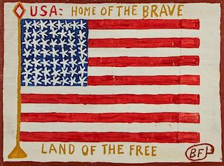 B.F. Perkins (American, 1904-1993) "USA: Home of the Brave, Land of the Free", 1987