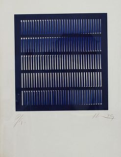 Alejandro Otero (Venezuela, 1921-1990) Untitled (Blue Serigraph)/Sin Titulo (Serigrafia Azul)