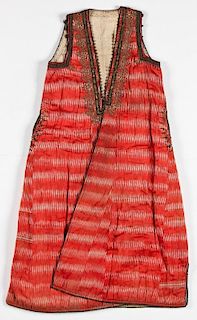 Old Turkish/Ottoman Ikat Vest w. Metal Embroidery
