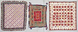 3 Old Embroidered Textiles with Applique & Mirror Work