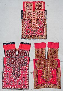 3 Old Finely Embroidered Choli Fronts, Sind, Pakistan