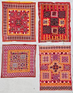 4 Old Finely Embroidered Textiles, Upper Sind