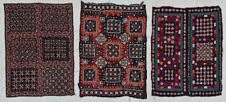 3 Finely Embroidered Textiles With Mirrorwork