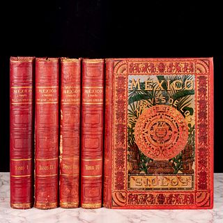 Riva Palacios, Vicente. México a través de los Siglos. Historia General y Completa del Desenvolvimiento Social. Primera ed. Pzs: 5.