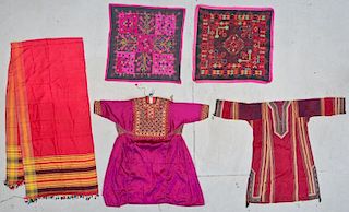 5 Old Textiles From India/Pakistan