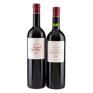 Miguel Merino. Reserva 2003 y 2004. Rioja. España. Niveles: llenado alto. Piezas: 2. En presentación de 750 ml.
