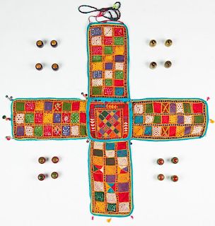 Parchessi Gamepieces and Textile "Board"