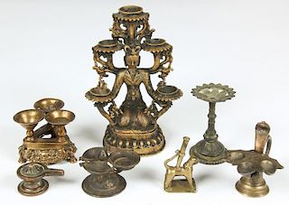 8 Antique Bronze Items, Ca 1800-1850
