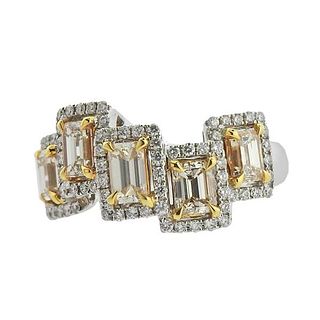 18k Gold Fancy White Diamond Cocktail Ring