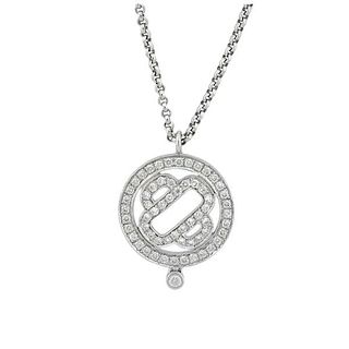 Hermes 18k Gold Diamond Pendant Necklace 