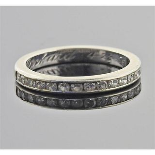 Midcentury 14k Gold Diamond Wedding Band Ring