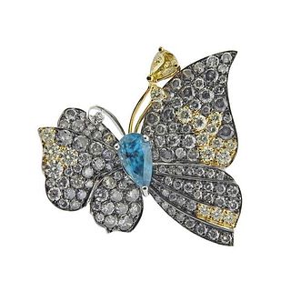 Jessica Fong 18k Gold 3.68 Diamond Butterfly Cocktail Ring