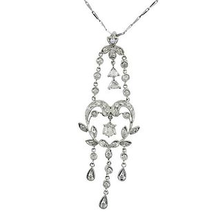 Italian 18k Gold Diamond Pendant Necklace