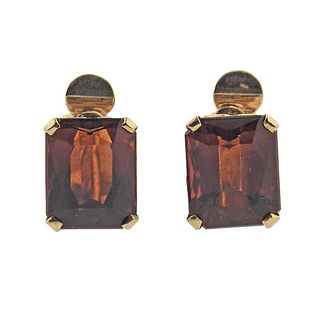 18k Gold Citrine Earrings