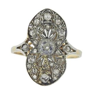 Art Deco Antique 18k Gold Diamond Ring