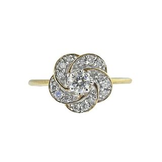 Kallati Gold Diamond Flower Motif Ring