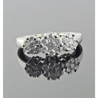 14k Gold Diamond Floral Cluster Ring