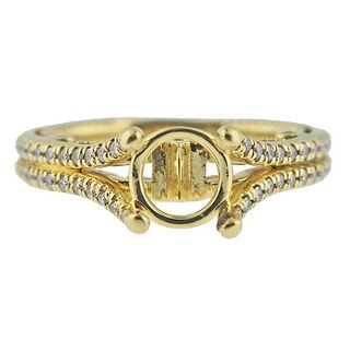 18k Yellow Gold Diamond Engagement Ring Setting