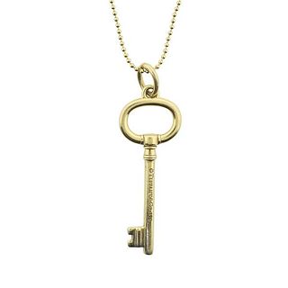 Tiffany &amp; Co 18k Gold Key Pendant Necklace